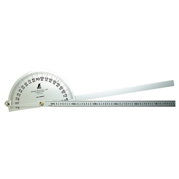 シンワ測定 プロトラクター No.600 シルバー φ320 竿目盛60cm 2本竿 62944 4960910629448