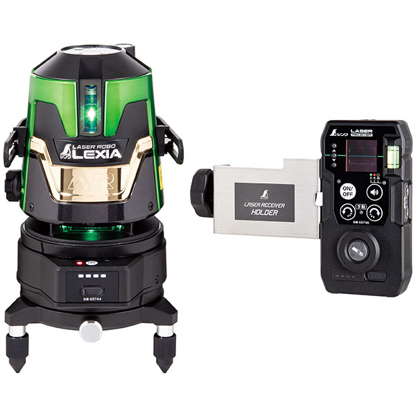 シンワ測定 レーザーロボ LEXIA 51AR 緑であること 自動小銃追掛ける回転させる台 受光器書き割り 69742