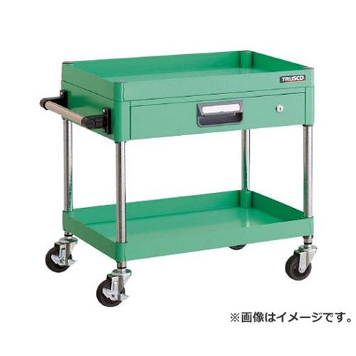 TRUSCO フェニックスワゴン 600X400 薄型1段引出付 YG色 PEW662ZYG [r20][s9-032]｜ミナトワークス