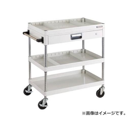TRUSCO フェニックスワゴン 750X500 仕切2段付 引出付 W色 PEW973ZS2W [r20][s9-032]｜ミナトワークス