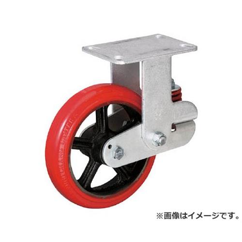 イノアック バネ付き牽引車輪(ウレタン車輪タイプ 固定金具付 Φ200) KTU200WKRS [r20][s9-830]｜ミナトワークス