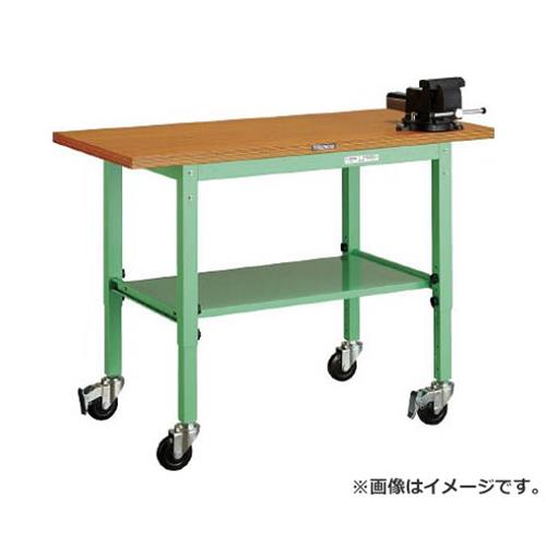 TRUSCO UTVC型移動作業台 1200X600 バイス・車輪付 YG色 UTVC1260V12YG [r21][s9-033]｜ミナトワークス