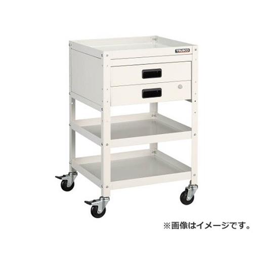 TRUSCO ラビットワゴン 500X500 抽き出し2段付 W色 RBW853XW [r20][s9-032]