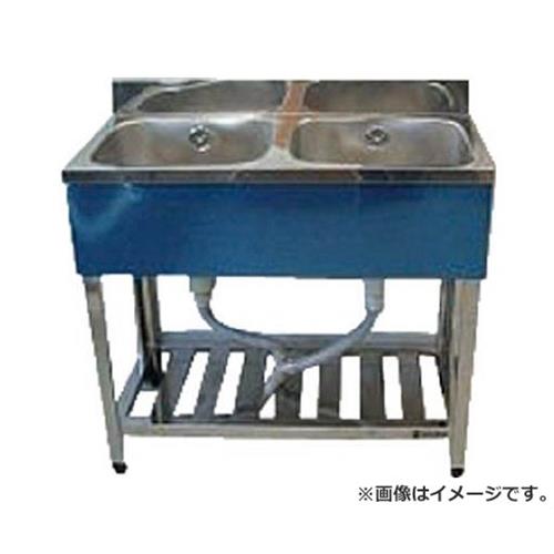 アズマ 二槽シンク(ホース付) 900×450×800 KP2900 [r21][s9-032]