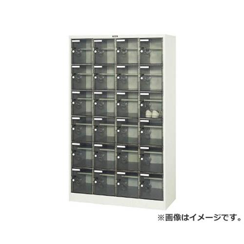 TRUSCO シューズ容れもの 24人用 1050X380XH1700 棚付 澄み切った SC24WPC [r21][s9-034]