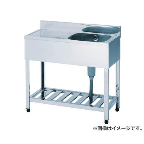 アズマ 一槽水切シンク右水槽 1500&times;600&times;800 HPM11500R [r21][s9-034]｜ミナトワークス