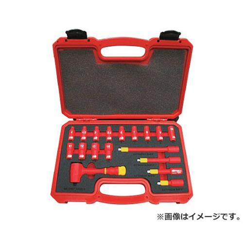 TRUSCO 絶縁ソケットレンチセット(6角タイプ)差込角6.35mm TZSW218S [r20][s9-032]｜ミナトワークス