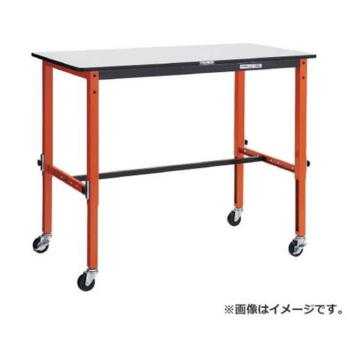 TRUSCO 高さ調整式作業台 TFAEM型 1200X600 Φ75車輪付 TFAEM1260C75 [r21][s9-032]｜ミナトワークス