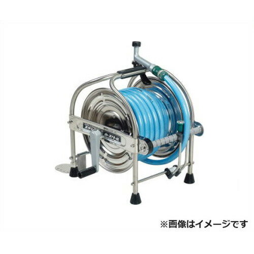 ハタヤ ステンレスホースリール SSA-20P [ゴム製取手 接続ニップル ステンレス ペタル付 ホース付 ノズルコネクター HATAYA]｜ミナトワークス