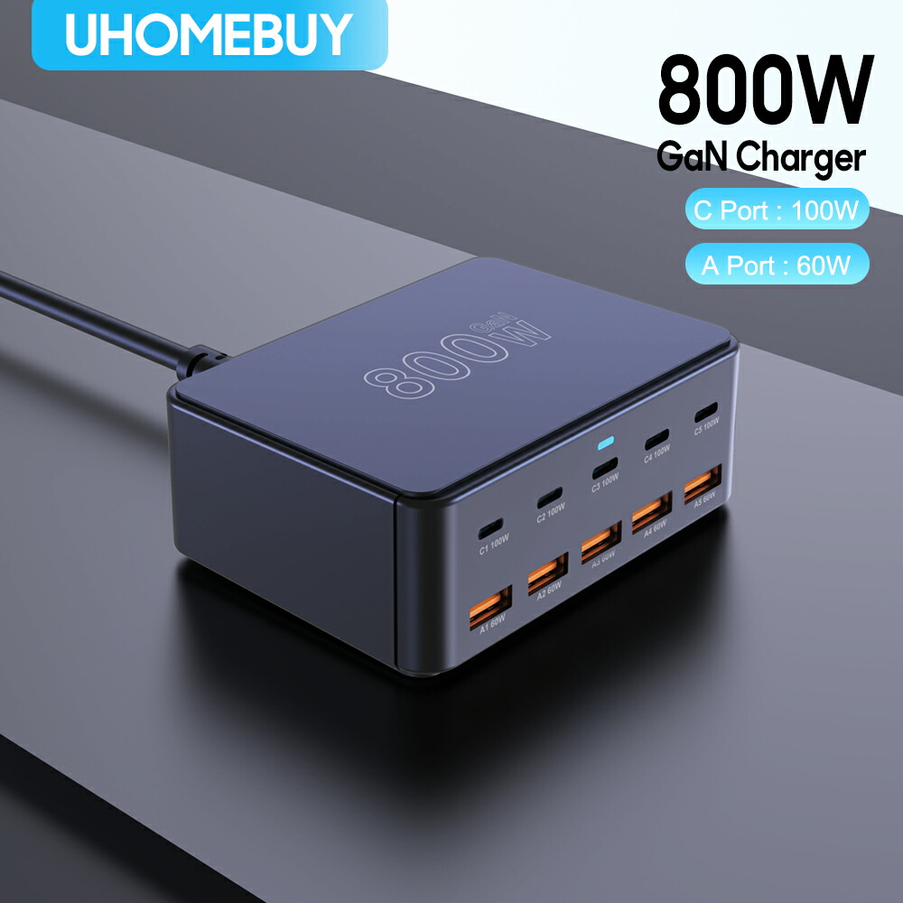 800W USB C GaN 申し受ける器 100W PD3.0 PPS QC3.0 マルチポート弾丸道路申し受けるステイション iPhone 15 16 Samsung Macbook Pro さあ美いの一番 経口避妊薬用