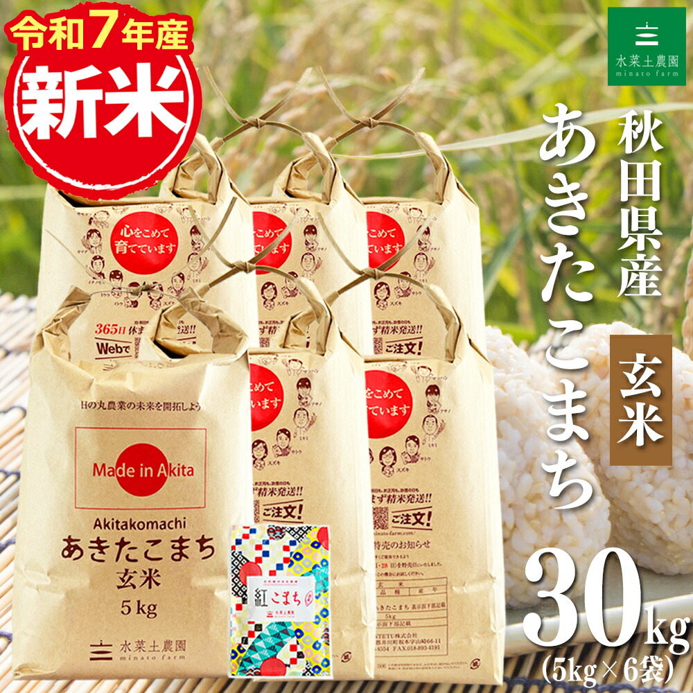 令和４年 秋田県産 新米あきたこまち 玄米３０kg 特別栽培米 有機米 一等米 あきたこまち 6年産 秋田県大潟村産 特別栽培米 玄米30Kg 白米
