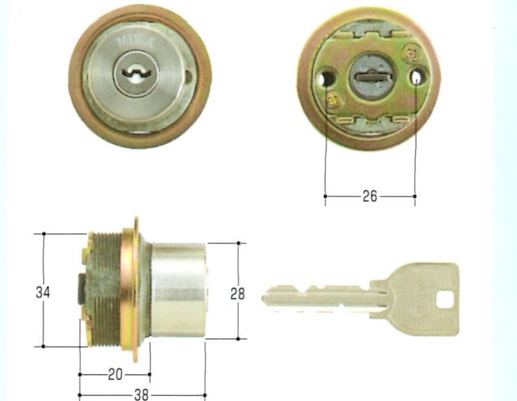 ミズタニ:MIWA取替用シリンダー MCY-508 鍵 交換用：イチネンネット