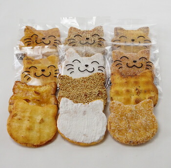 福々ねこ煎餅 にゃんべい 40枚入り箱 猫スイーツ ネコのお菓子 ねこ煎餅 ネコ好きさんへのプレゼントに最適 Salon Raquet De