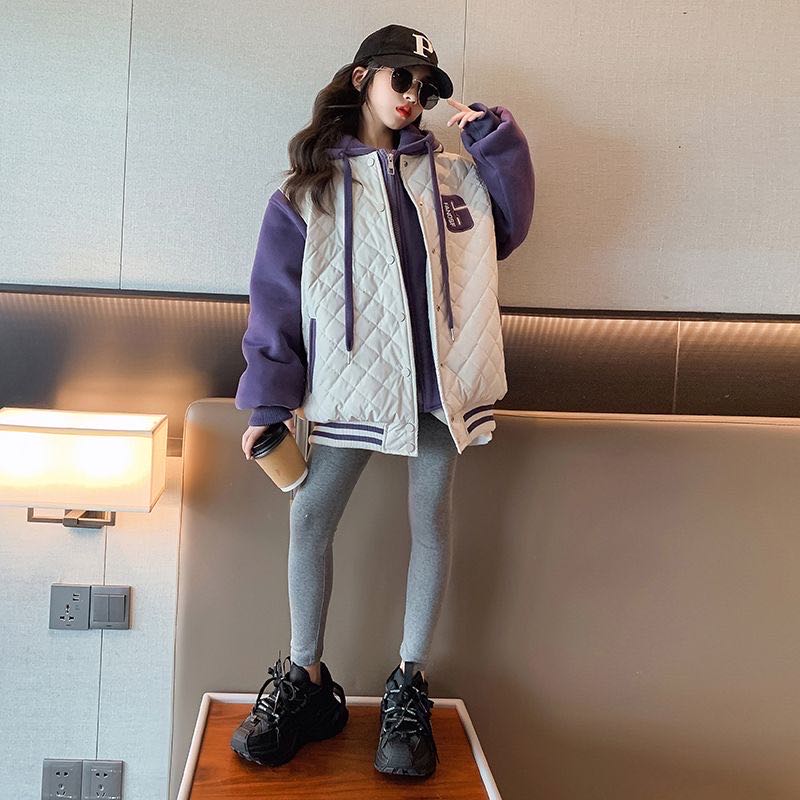 中綿ジャケット キッズ 厚手 キッズコート 女の子 ジュニア 防寒 キッズ 暖かい冬綿コート 中綿コート 可愛い おしゃれ フード付け 小学校 小学生 中学生 通学用 子ども服 120 130 140 150 160 170cm KCFB084(2色120-170)|MIND FIT