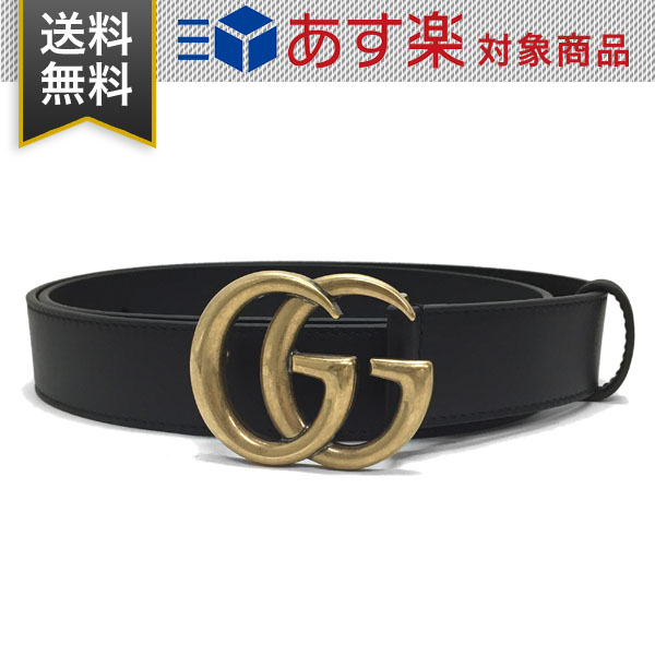 Gucci Belt GUCCI Leather Belt (double G Buckle) 414516 AP00T 1000 Men's  Casual Belt Black