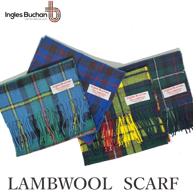 【新入荷】イングレス ブキャン マフラー スカーフ 25×180cm ラムウール ウール スコットランド 英国製 【メール便】画像