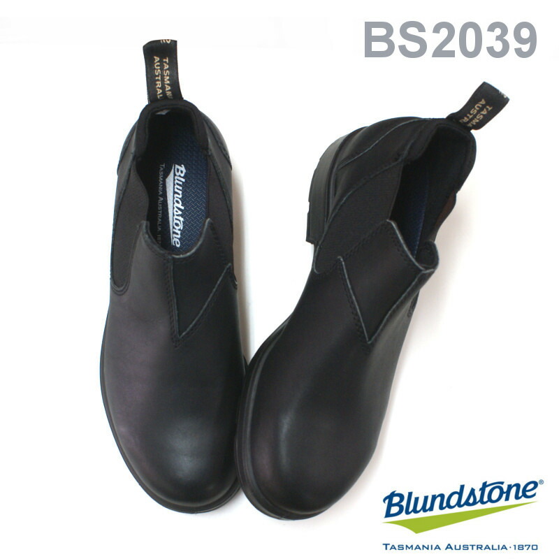 【再入荷】ブランド名石ころ Blundstone サイドゴアローカットブーツ BS2039 009 黒いこと
