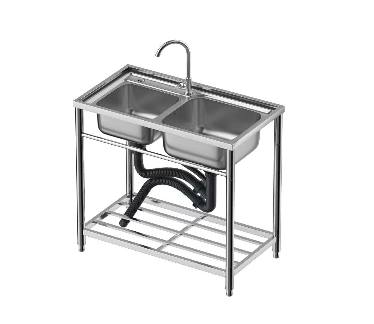 楽天市場】ガーデンシンク ダブル W 流し台 2槽式 ステンレス 蛇口付き