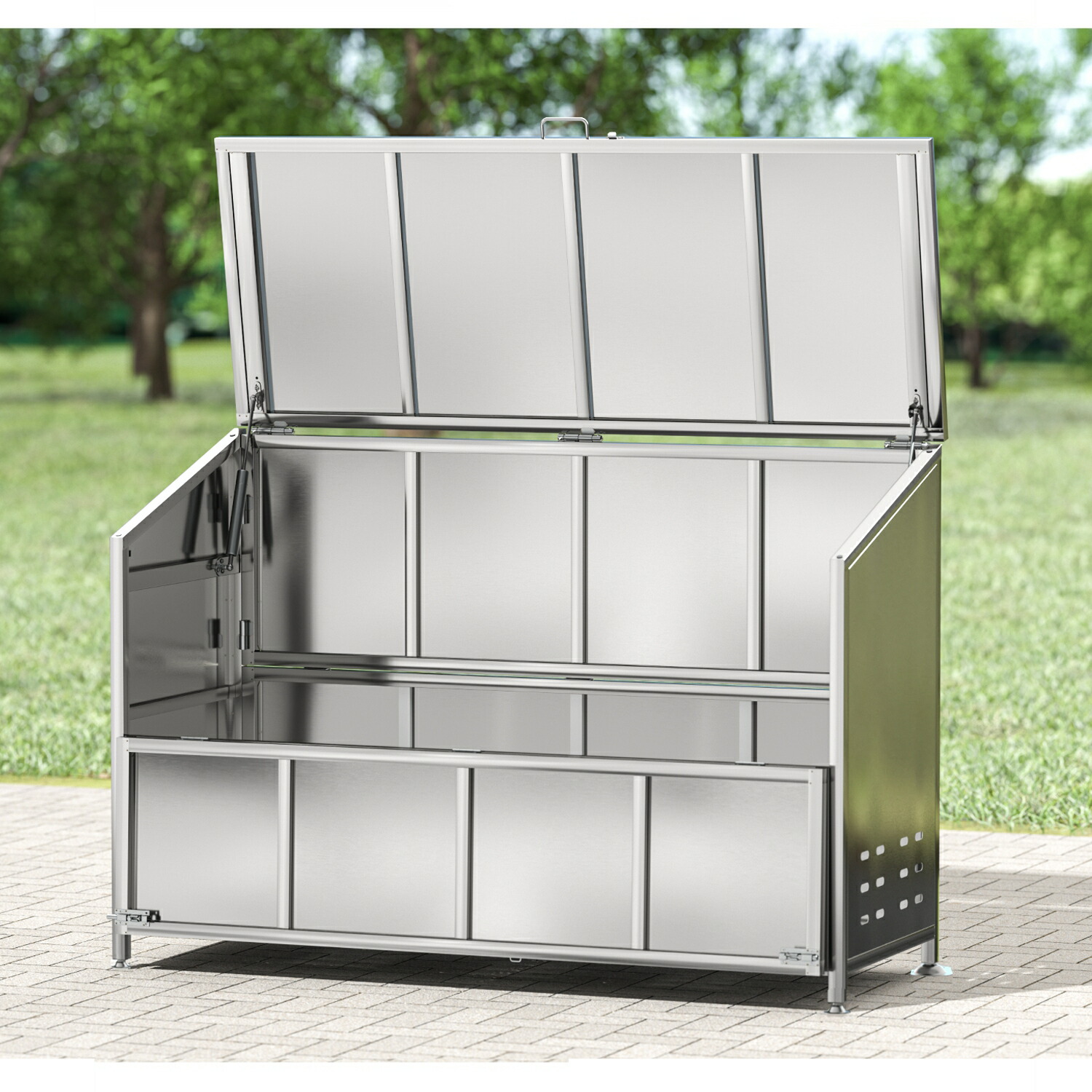 楽天市場】ゴミ箱 屋外 ゴミステション 大きい ステンレス カラス除け