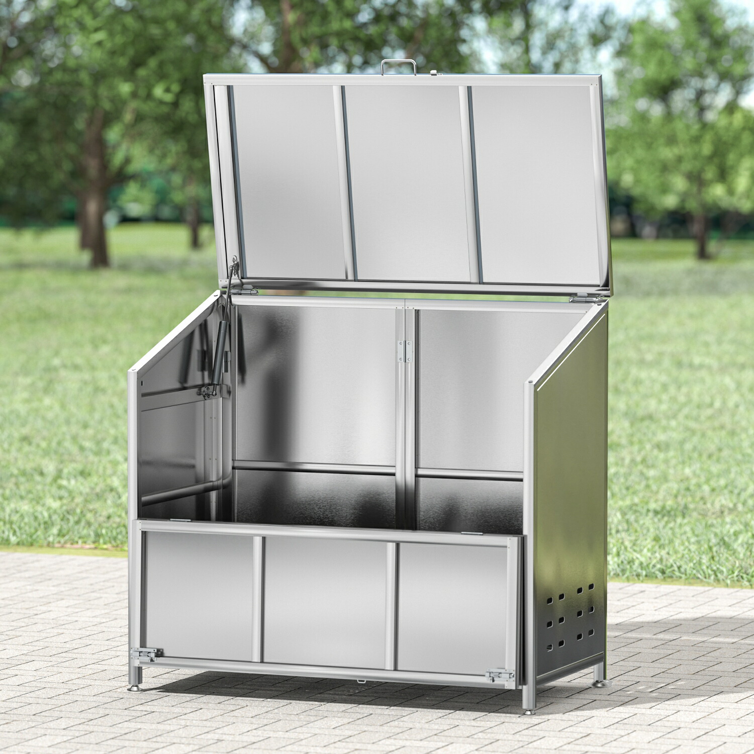 楽天市場】ゴミ箱 屋外 ゴミステション 大きい ステンレス カラス除け