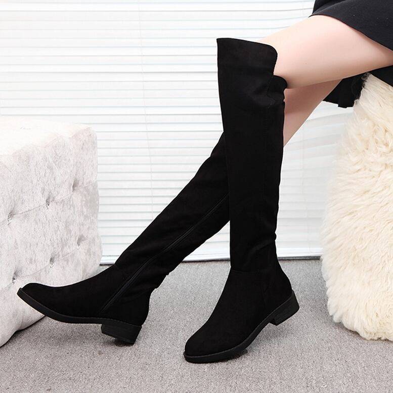 楽天市場】2way ニーハイブーツ フラット インヒール ロングブーツ