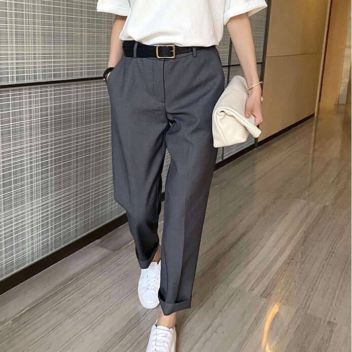 2color レディース ボトムス 9分丈 ロングパンツ テーパードパンツ クロップドパンツ ストレート スラックス ストレッチ カジュアル 大人カジュアル きれいめ 上品 ゆったり スタイリッシュ おしゃれ オシャレ お洒落 春夏 春 夏 秋冬 秋