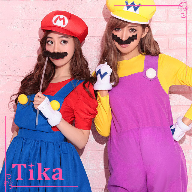 楽天市場 お化けの日 Tika 4set マリオ コスチュームセット ワンピース 帽子 手袋 ひげスティック 大人 レディース ハロウィン コスプレ 衣装 仮装 コスチューム コス ハロウィンコスプレ コスプレ衣装 ハロウィン衣装 大人用 女性用 キャラ キャラクター 激安 Minette