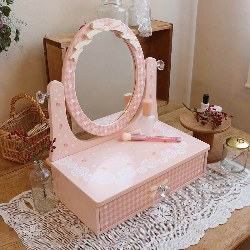 女の子 コンパクト ジュニア 卓上 かわいい マザーガーデン ガーリー プレゼント ストロベリー 鏡台 大人になった今でも 可愛くて ロマンチックなものが大好きな女性に 一生大切に使っていただける卓上ドレッサー 送料無料 お誕生日プレゼント 7 11までp10倍
