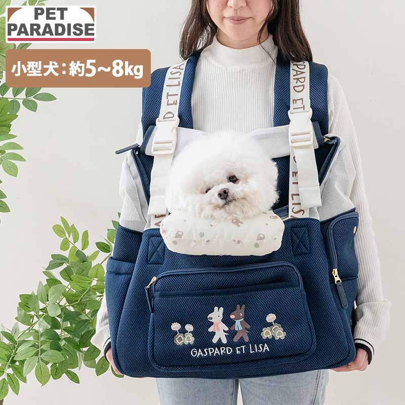 【ペットパラダイス公式】 リサとガスパール 犬 キャリーバッグ 優しい抱っこキャリー 小型犬 | 飛び出し防止ストラップ 底板 調整 収納 肩がけ キャリーケース キャリーバッグ 持ち運び 通院 お出かけ 病院 車載 旅行 災害 避難