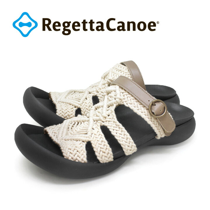 P10倍＆1000円オフクーポン別れ別れ中11日1時59分まで RegettaCanoe -リゲッタカヌー- マクラメサンダル 2way 平べったい 履き分かりやすい 歩き分かりやすい 置き目踵