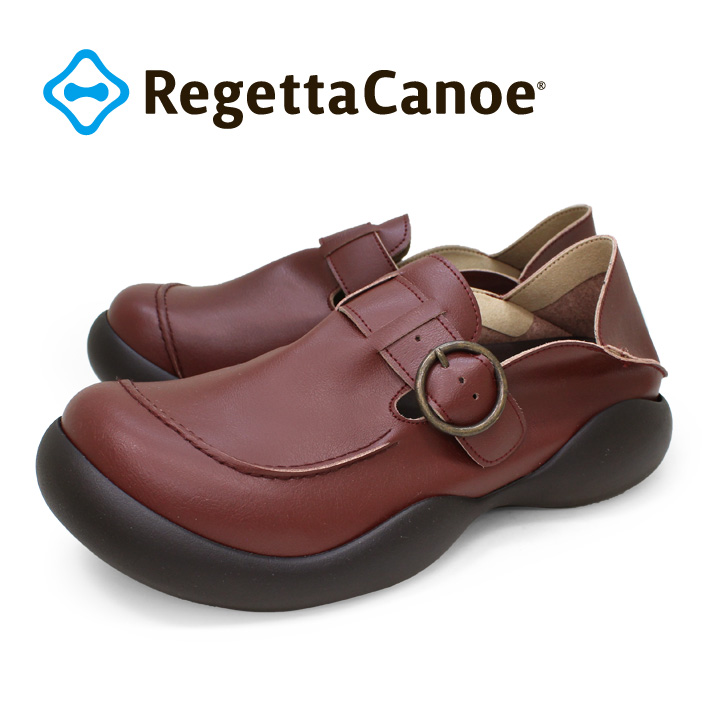 10%OFFクーポン配布！15日23:59まで RegettaCanoe-リゲッタカヌー- CJOS-6305a オブリック かかとが踏める スリッポンシューズ モカシン ベルトデザイン カジュアル ベルト調整 履きやすい 歩きやすい