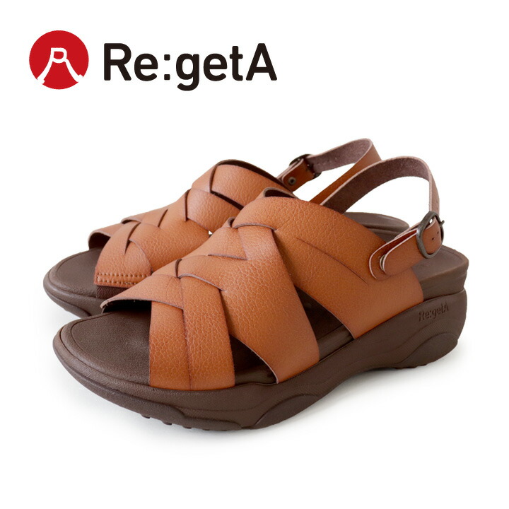 1,000円引き換え証散り散り中！11日1:59まで Re:getA -リゲッタ-RJ-015 うしろ側三尺帯 軽さ 厚底 編み込み サンダル 履き分かりやすい 歩き分かりやすい