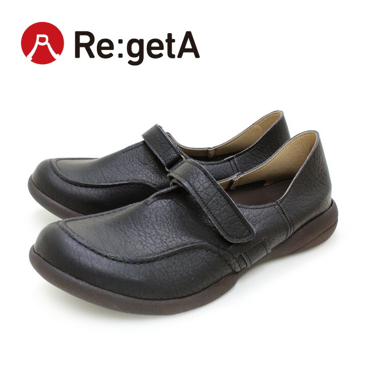 PT10倍キャンペーン開催！20日23時59分まで Re:getA -リゲッタ- R-323a ワンベルトモカシンシューズ 細ベルトデザイン 痛くなりにくい 歩きやすい 履きやすい