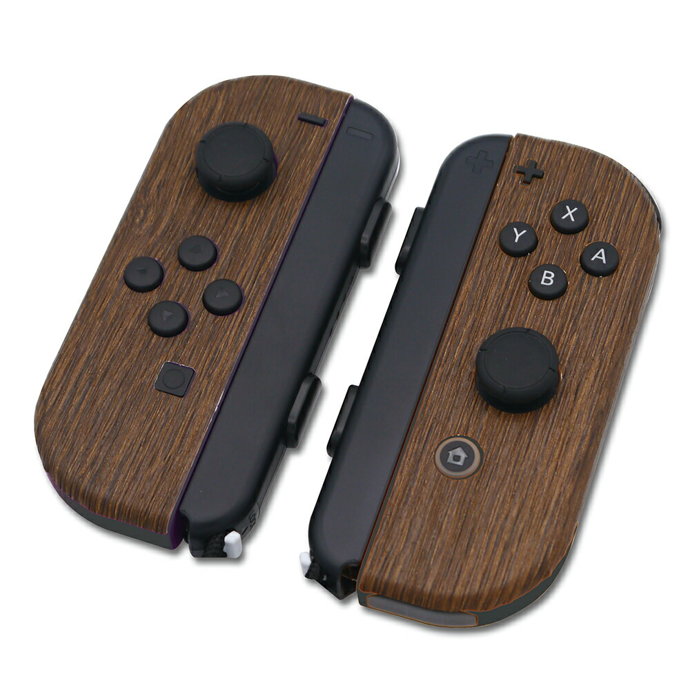 楽天市場 Nintendo Switch 任天堂 スイッチ ジョイコン用 Joy Con スキンシール 保護カバー リアル 木目調 側面対応 簡単貼付け 焦げ茶色 ミニツーストア 楽天市場店