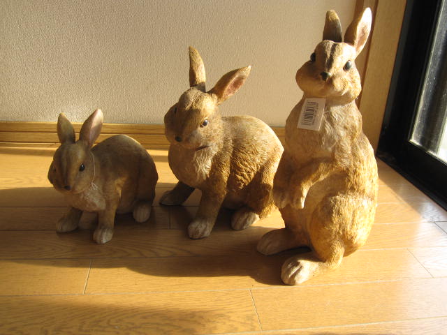 【楽天市場】うさぎの置物 送料無料 家族ウサギ：園芸百貨店何でも揃うこぼんさい