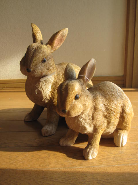 【楽天市場】うさぎの置物 送料無料 親子ウサギ：園芸百貨店何でも揃うこぼんさい