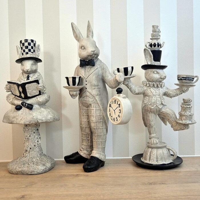 不思議の国シリーズ 3つセットうさぎの置物 置物 Rabbits in うさぎ
