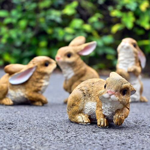 楽天市場】助け合いうさぎ 3匹のうさぎミニ うさぎの置物 置物 可愛い