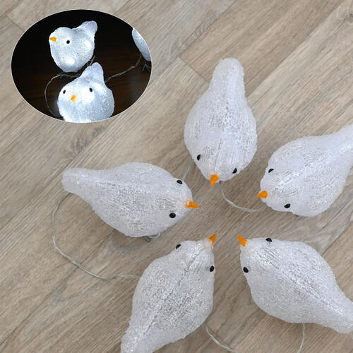 NEW 小鳥 5羽セット LED アクリルモチーフクリスマスオブジェ 玄関 オーナメント光る イルミネーション｜園芸百貨店何でも揃うこぼんさい