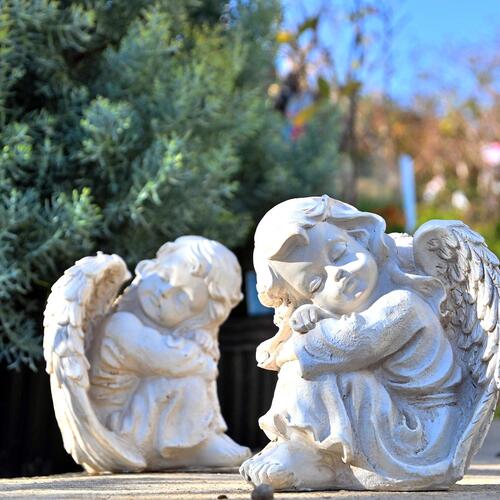 楽天市場】小鳥エンジェル 小鳥 天使 2つセット天使の置物 美しい置物