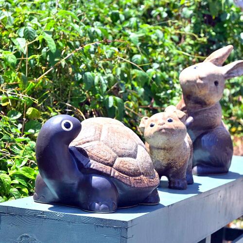 楽天市場】信楽焼 昔話 ウサギとカメ・・・とイヌうさぎ かめ いぬ 3個