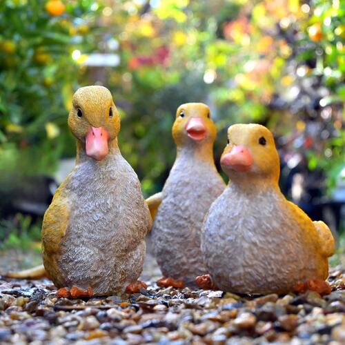 楽天市場】アヒルの親子 アヒル＋ひよこ8個セット置物 かわいい