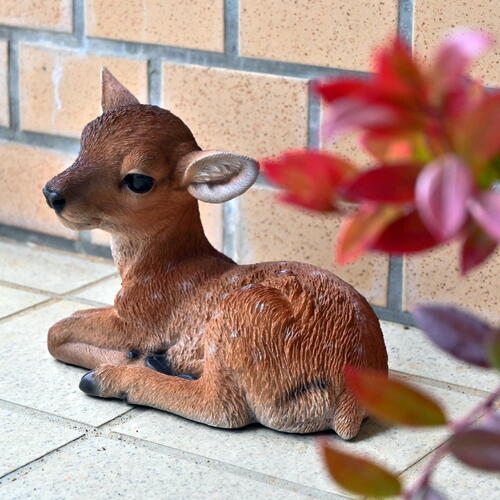 楽天市場】鹿の置物 うつぶせリアルな置物 かわいい置物 置物青