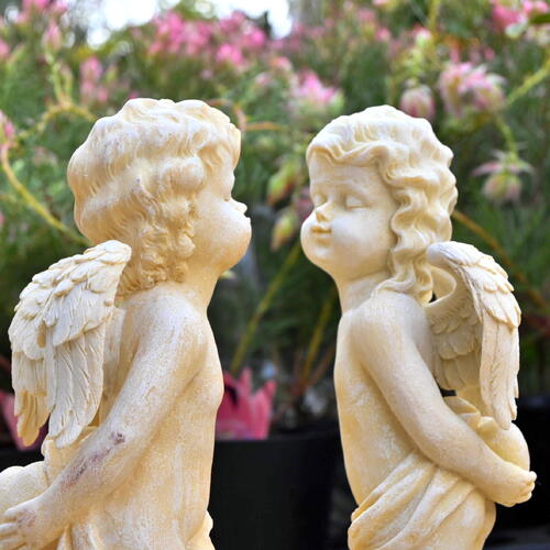楽天市場】小鳥エンジェル 小鳥 天使 2つセット天使の置物 美しい置物