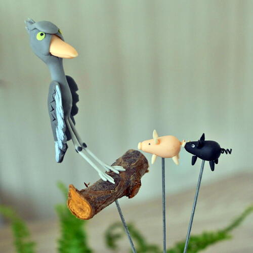 楽天市場】ミニガーデンピック 2セット フラミンゴ 天使 ラブ ベビー