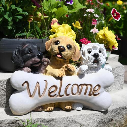楽天市場】WELCOME犬 わんちゃん 犬の置物ウェルカム 子犬 マルチーズ