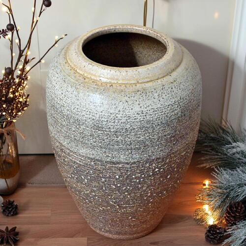 楽天市場】信楽焼き花入れ大型 花瓶 花瓶古信楽窯変 ひねり壺型陶器の