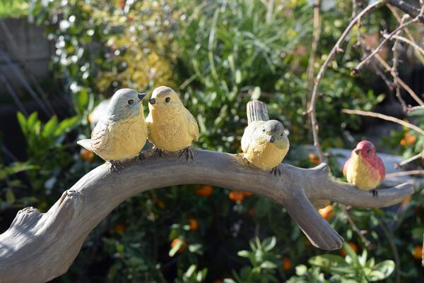 2394円 人気アイテム 小鳥たちが集まる枝カラフルなかわいい4羽の小鳥置物 小枝 小鳥 鳥 4羽 バードちょっと変わった置物お部屋のアクセントに