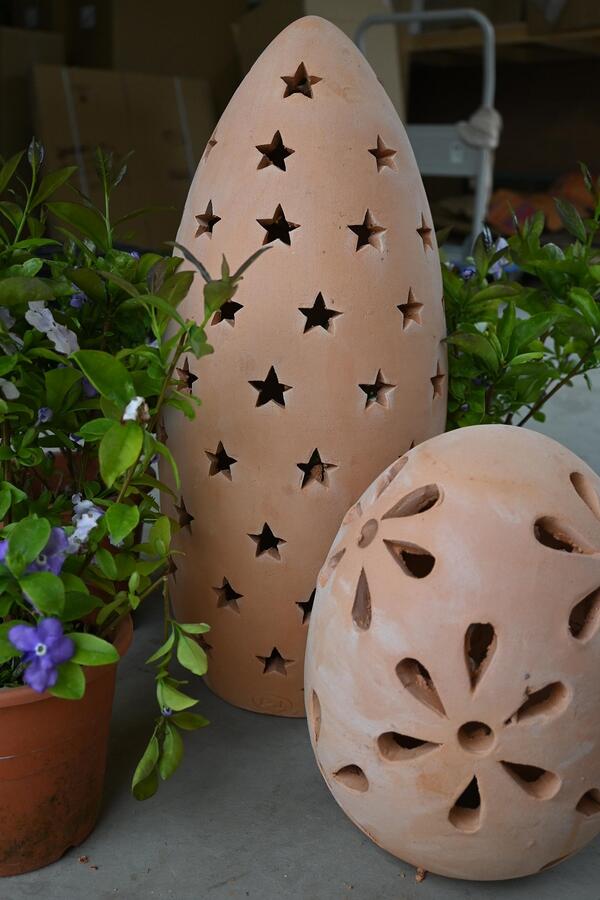 楽天市場】テラコッタ オーナメントオブジェ 星柄ボールM【素焼