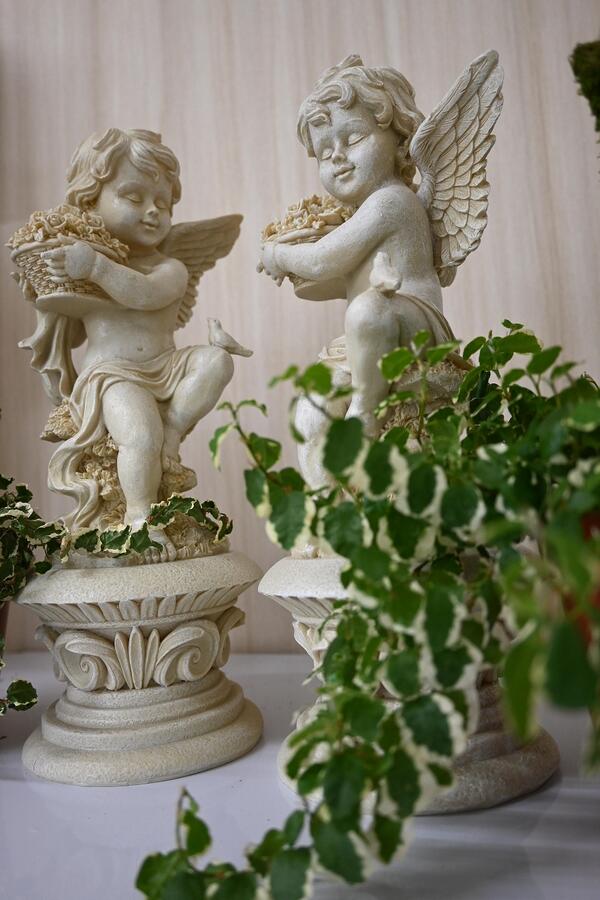 楽天市場】小鳥エンジェル 小鳥 天使 2つセット天使の置物 美しい置物